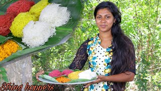 colour idiyappam recipe  string hoppers  ඉදිආප්ප හදමු [upl. by Ttik]