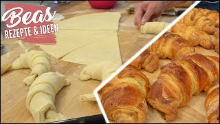 Schnelle Croissants ohne Fertigteig – Croissant Blätterteig Rezept [upl. by Kutzenco847]