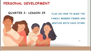 SHS PERSONAL DEVEPOLMENTQ2LESSON25Plan on How to Make the Family Members Firmer and Gentler [upl. by Janel280]