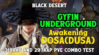 BDO Dosa Awakening Gyfin Under 314 aap and 297 aap PVE Combo Test [upl. by Ellatsyrc8]