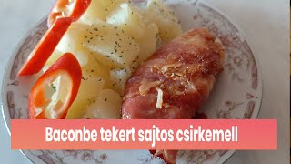 Baconbe tekert sajtos csirkemell [upl. by Okomom637]