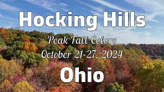 Hocking Hills Peak Fall Colors in Hocking County Ohio October 2127 2024 drone view in 4K [upl. by Tihom]