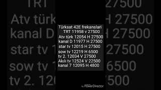 Türksat 42E frekanslari elavesi 2018 [upl. by Airetnohs746]