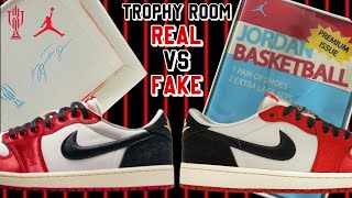 REAL vs FAKE TROPHY ROOM JORDAN 1 LOWS [upl. by Nadaha129]