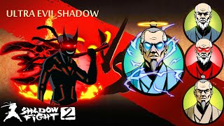 Shadow Fight 2 Ultra Evil Shadow Vs Four Sensei Forms [upl. by Salomo]