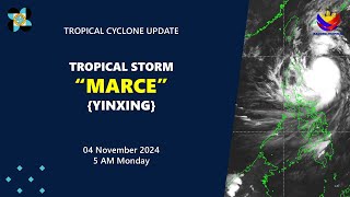 Press Briefing Tropical Storm MarcePH Yinxing at 5AM  November 04 2024  Monday [upl. by Imoian144]