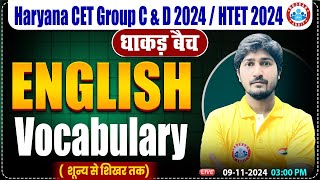 HSSC CET 2024  English by Vipin Sir  English Vocabulary for HTET HSSC Group C amp D 2024 [upl. by Bogie787]