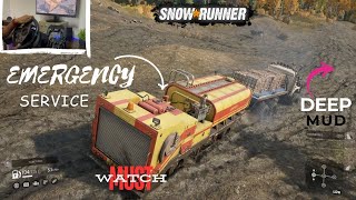 Delivering Emergency Service Trailer  SnowRunner  PXN V9 Steering Wheel [upl. by Yelahc366]