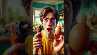 Frying eggs on a hot glue gun tip funny shorts EggExperiment CrazyCooking [upl. by Mazman424]