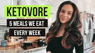 5 Easy KETOVORE meals we eat every week [upl. by Llerahc]