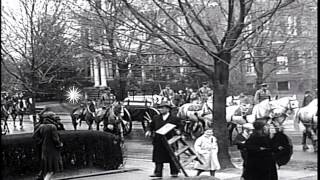 Funeral procession of US President William Taft from his Washington DC home to tHD Stock Footage [upl. by Llerat]