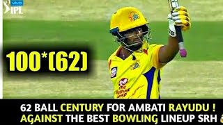 Watch Ambati Rayudu Brilliant Hundred Vs SRH for CSK [upl. by Odnala]