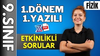 9sınıf fizik 1dönem 1yazılıya hazırlık  AÇIK UÇLU SORULAR  2024 2025 📂PDF [upl. by Aenel]