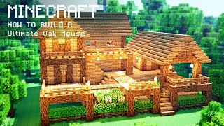 Minecraft How To Build a Ultimate Oak Survival Farm House [upl. by Norvin345]