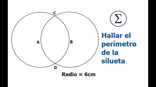 Hallar el perímetro de la silueta que se forma intersección de circunferencias [upl. by Nahsin]