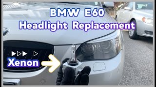 BMW E60  E61 Headlight Bulb Replacement DIY BiXenon LCI 528i 530i 535i 545i 550i [upl. by Hescock587]