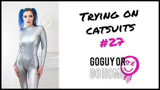 Silver PU Catsuit  Xtra Clubwear by GoGuy Clothing PVC no latex [upl. by Huber444]