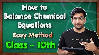 How to Balance Chemical Equations Class 10  Easy Method  Green Board [upl. by Un]