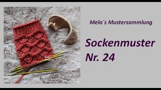 Sockenmuster Nr 24  Muster in Runden stricken [upl. by Hudnut]