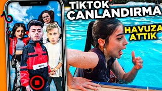 SEMİRAMİNTAYI HAVUZA ATTIK  Tiktok VİDEOLARINI CANLANDIRDIK 7 [upl. by Daren]