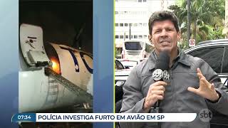 Polícia investiga furto de mercadorias de avião que pegou fogo no ar [upl. by Trutko]