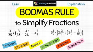 BODMAS rule to simplify fractions [upl. by Eireva152]