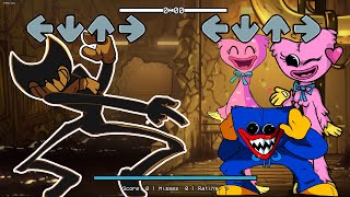 Indie Cross Bendy Vs Kissy Missy New Characters  Playtime x FNF Mod  Poppy VS Bendy ink Machine [upl. by Ecela]