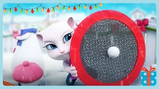 Pelea de bolas de nieve  Talking Tom  Feliz Navidad  WIldbrain Niños [upl. by Noda536]