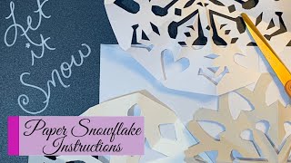 Paper Snowflake Instructions and Tutorial [upl. by Dirraj]