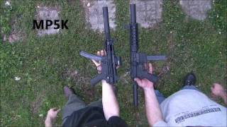 MKE MP5k clone vs AR15 9mm pistol SWR tridents [upl. by Koa]