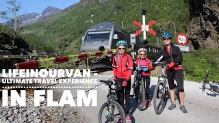 LifeinourVan discover a Flamsbana Train amp Bike Adventure in Flam Valley [upl. by Kerk]