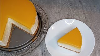 Cheesecake sans cuisson sans gélatine nappage mangue passion [upl. by Christiano]