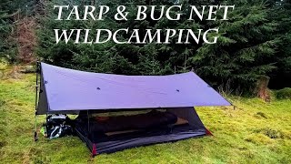 Wild Camping  Woodland Tarp amp Bug Net Reedited due to music copyright [upl. by Nathalia]