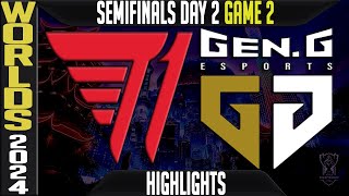 T1 vs GEN Highlights Game 2  LoL Worlds 2024 Knockouts Semifinals  T1 vs GenG G2 [upl. by Nathanson20]