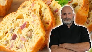 Cake au jambon fromage et olives vertes  Recette très rapide en 5 mn  Pour lapéro ou en entrée [upl. by Melantha486]