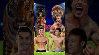 RONALDO TEAM 🆚 NEYMAR TEAM🥊🐯Ronaldo amp Tiger amp Black Panther Neymar amp The Rock amp Lion🐯🔥🎯 [upl. by Atsyrt]