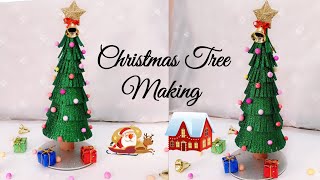 Christmas Tree MakingChristmas Tree from Glitter Foam SheetChristmas Tree Decoration [upl. by Yud]