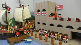 Royal Navy vs Pirates  Bataille navale stop motion Playmobil [upl. by Gravante]