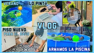 JunVlog3 Armamos la Piscina Transformación del Baño  Estoy Triste 😔 aun me Afecta NadyVlogs [upl. by Adolfo]