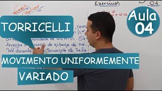 Movimento Uniformemente Variado Especial Torricelli [upl. by Airbmat237]