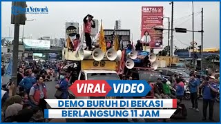 Demo Buruh di Bekasi Berlangsung 11 Jam Tuntut Kenaikan Besaran UMK 2024 [upl. by Anirbus567]