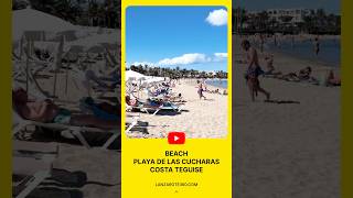 🏖️ LANZAROTE Costa Teguise  beach Playa Cucharas lanzarote walkingtour canaryislands spain [upl. by Ariahay]