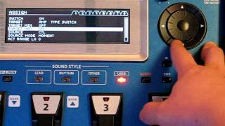 Roland GR55 Assigning a MIDI Control Change message CC from an FC300 [upl. by Hilda]