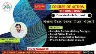 Analytical Reasoning Unit1 Course of Action full Concept for Prelims amp Mains [upl. by Mabel]