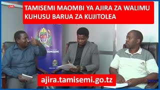 TAMISEMI WAFAFANUA AJIRA ZA WALIMU MFUMO WA MAOMBI YA AJIRA KUHUSU KUJITOLEA NA KOZI KWENYE MFUMO [upl. by Xirdnek340]