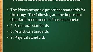 Significance of Pharmacopoeial standards [upl. by Deacon]