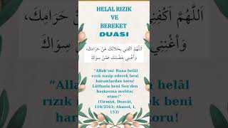 HELAL RIZIK VE BEREKET DUASI dua [upl. by Adnoyek71]