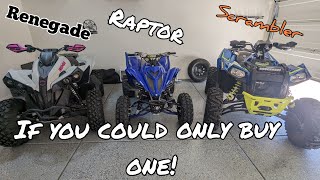 Renegade 1000 vs Scrambler 1000 vs Raptor 700  Sport atv buyers guide Whats best for you [upl. by Dallas]