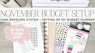 November Budget Planner Setup  Setting Up My Budget Planner for the New Month  Happy Planner [upl. by Pendleton]