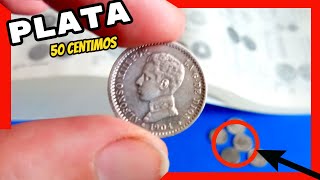 🟢 50 centimos de PESETA de PLATA de ALFONSO XIII  EUROS El Mundo de las Monedas [upl. by Harifaz]